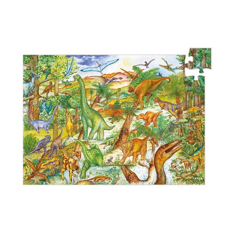 Puzzle 100 pièces observation Dinosaures 07424 Djeco