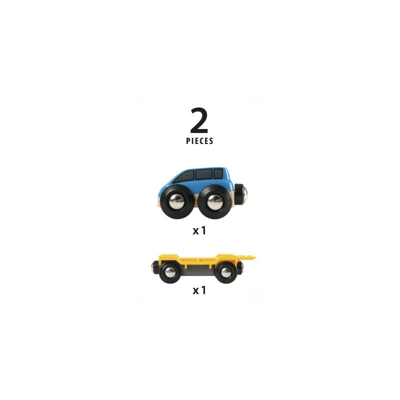 Brio Wagon transport de voiture avec rampe 33577