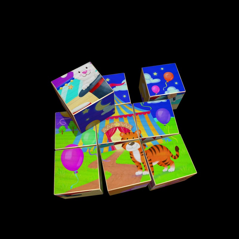 Cubes puzzle en bois Cirque 9 pièces 25132 Weizenkorn