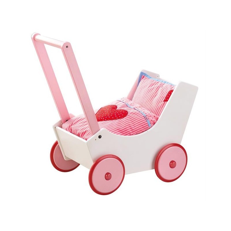 Poussette Landau en bois coeurs 0950 Haba