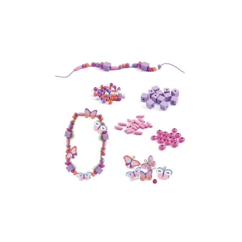 Perles en bois Papillons 09810 Djeco