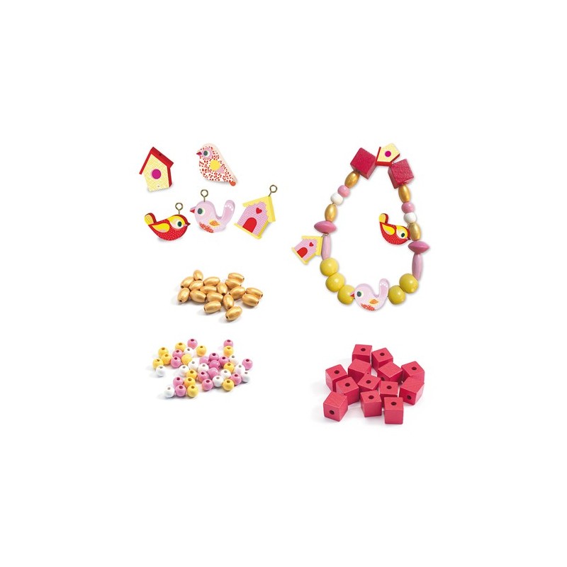 Perles en bois Oiseaux 09809 Djeco