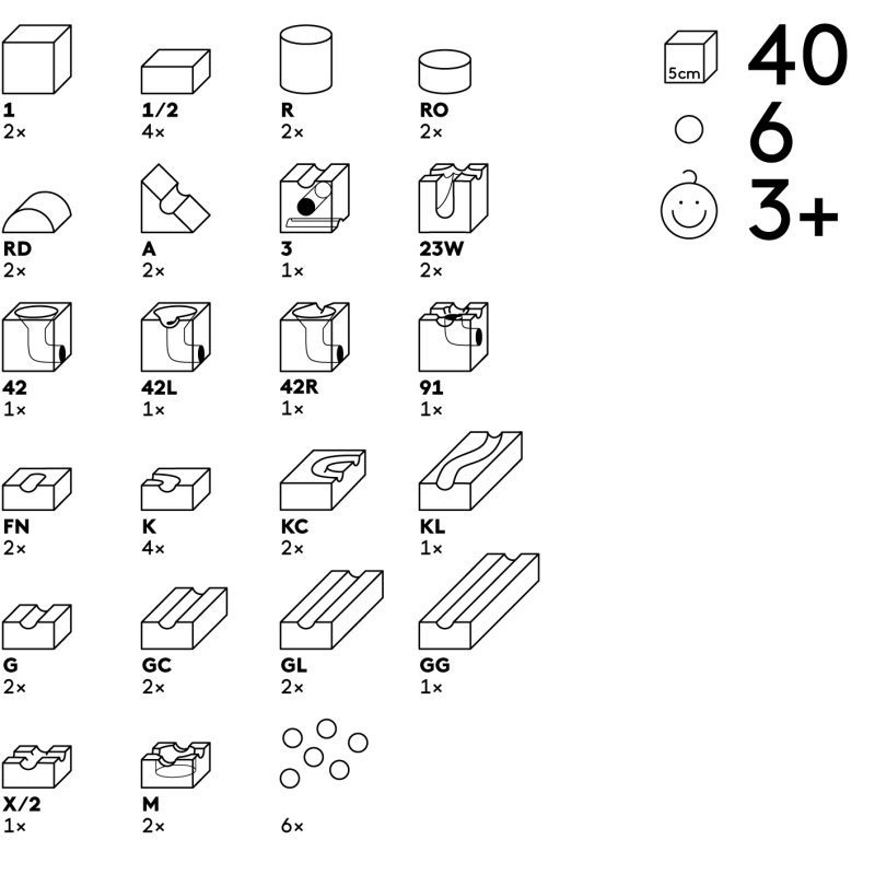 Cuboro Junior Base 40 pièces