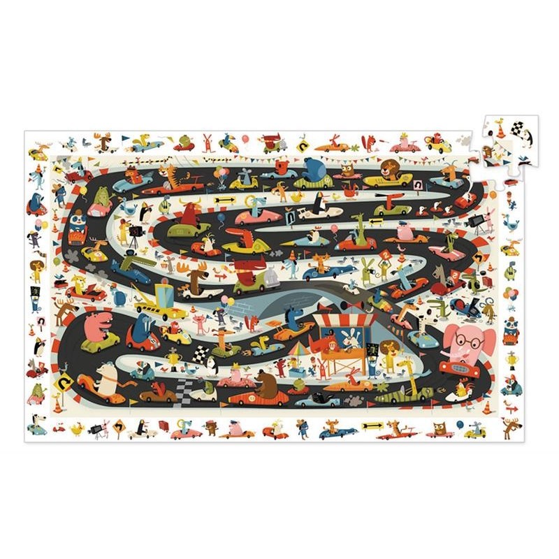 Puzzle 54 pièces observation Rallye automobile 07564 Djeco