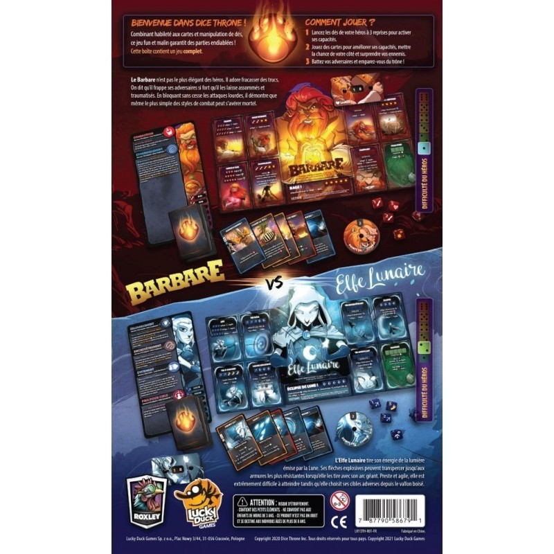 Dice Throne Saison 1 Barbare VS Elfe Lumière