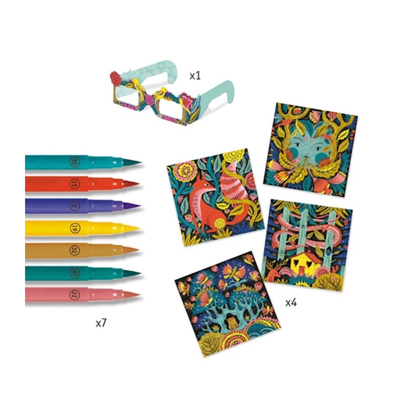 Coloriage 3D Forêt Fantastique 08652 Djeco