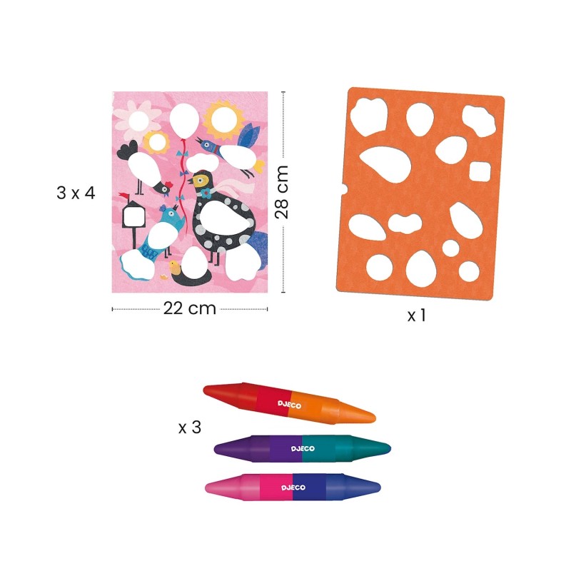 Color Stop Fabuleux pochoir Piou Piou & Co 08993 Djeco