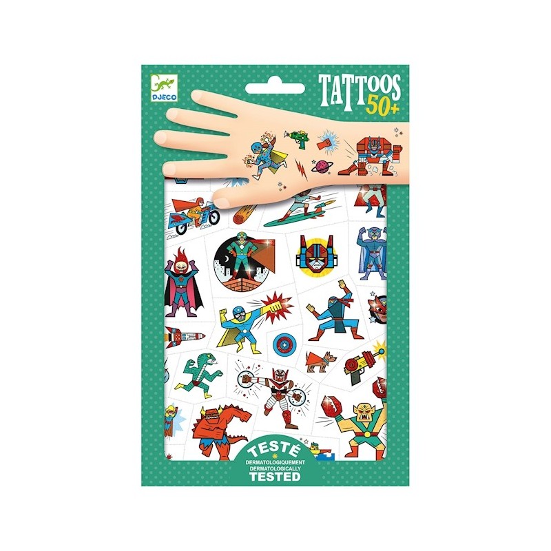 Tatouages Tattoos Heroes vs villains 09614 Djeco