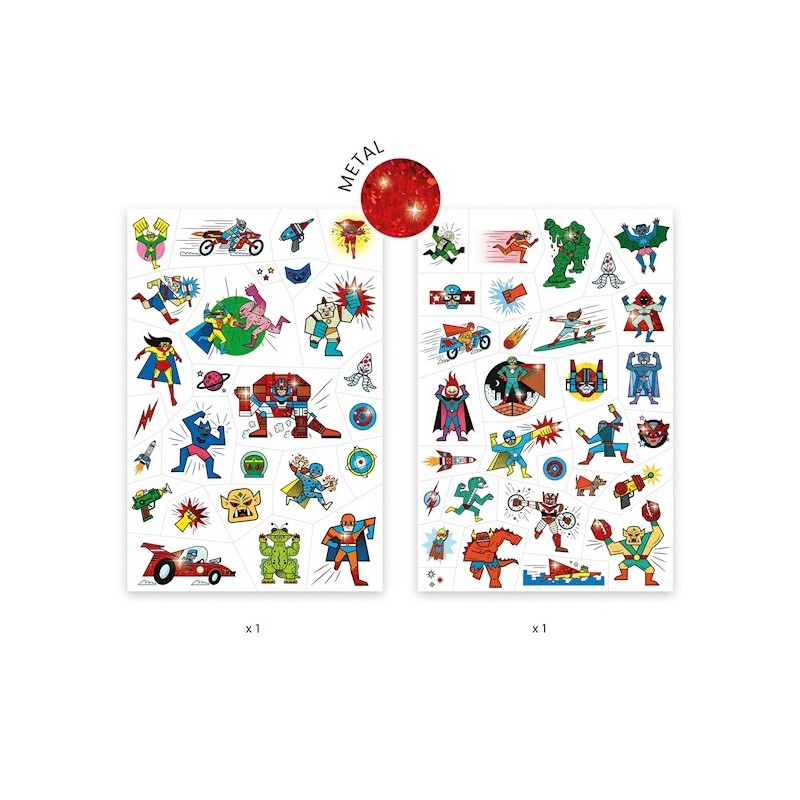 Tatouages Tattoos Heroes vs villains 09614 Djeco