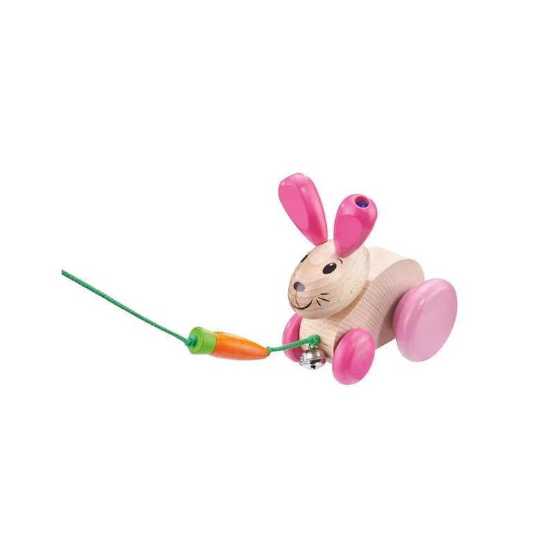Jouet à tirer en bois Lapin Hanna Hoppel 62023 Selecta