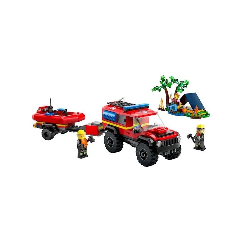 Le Camion de Pompiers 4x4 et le Canot de Sauvetage 60412 Lego City