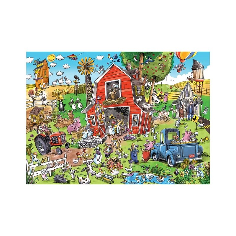 Puzzle 350 pièces Intergénérationnel Ferme Folle 47018 Cobble Hill
