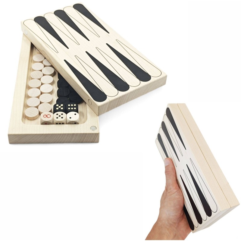 Backgammon de voyage en bois 365 Atelier Passage