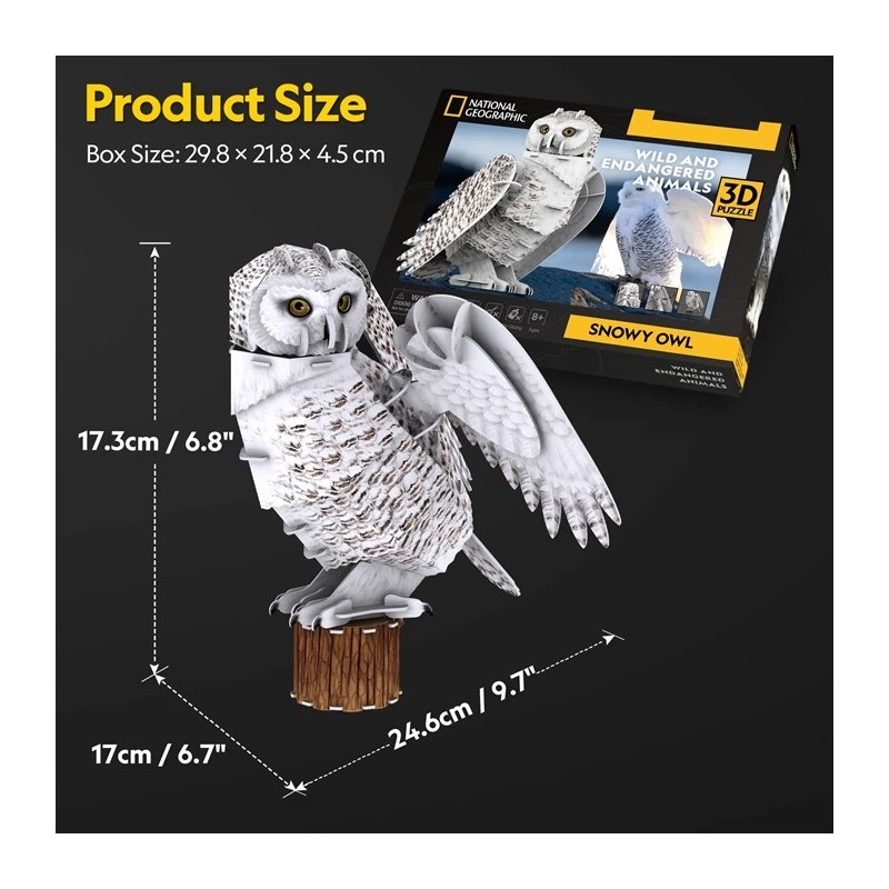 Puzzle 3D Harfang des Neiges 62 pièces 661079 National Geographic