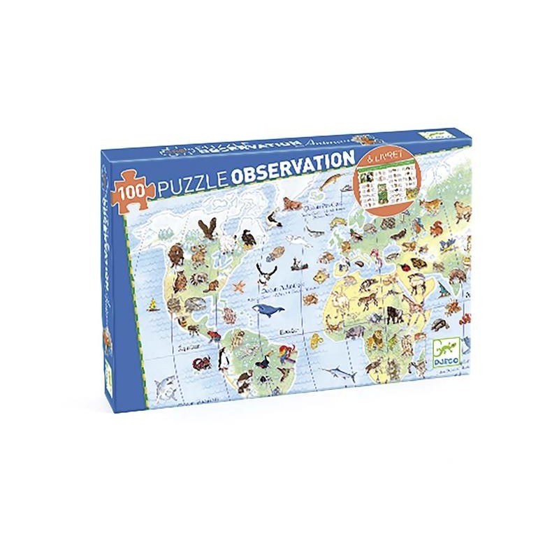 Puzzle 100 pièces observation Animaux 07420 Djeco
