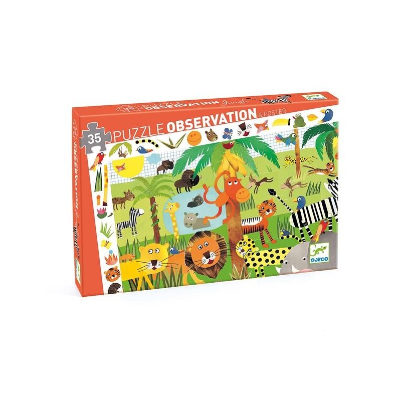 Puzzle 35 pièces observation Jungle 07590 Djeco