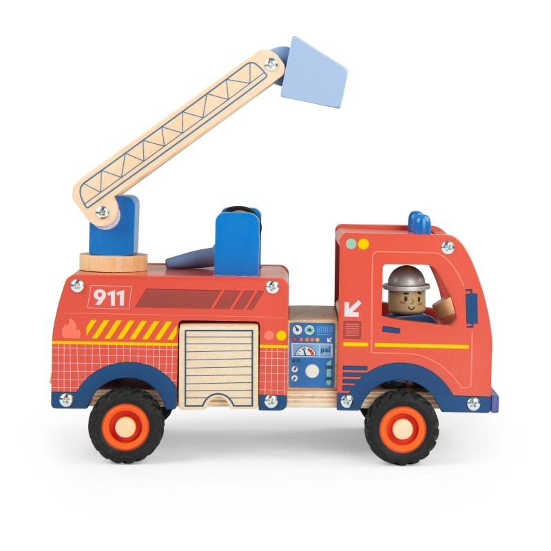 Camion de pompier en bois 725734 Moulin Roty