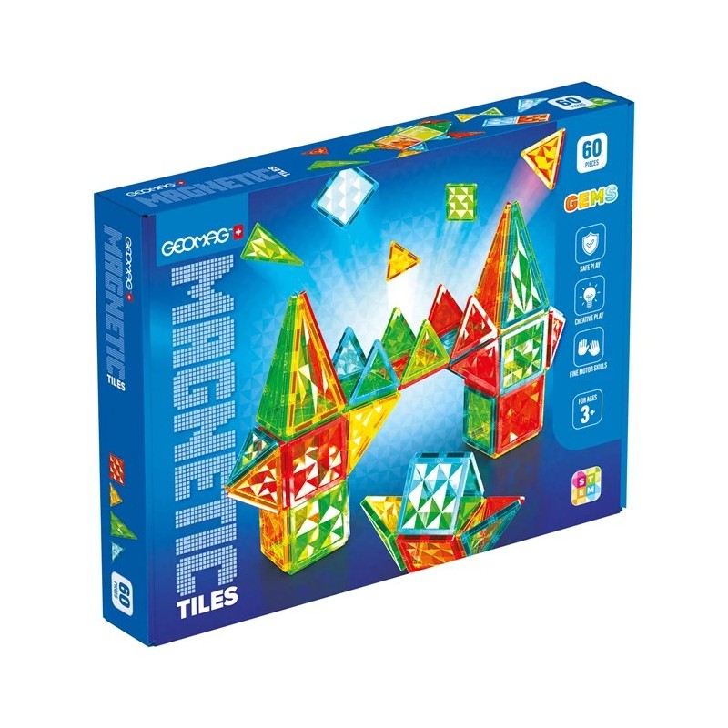 Geomag Magnetic Tiles Gems 60 pièces 4103