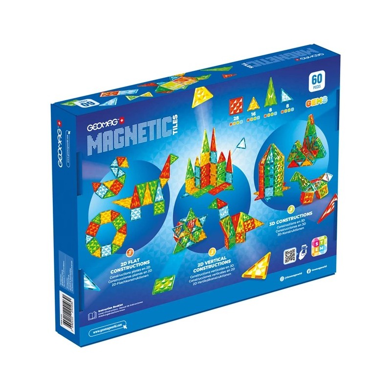Geomag Magnetic Tiles Gems 60 pièces 4103