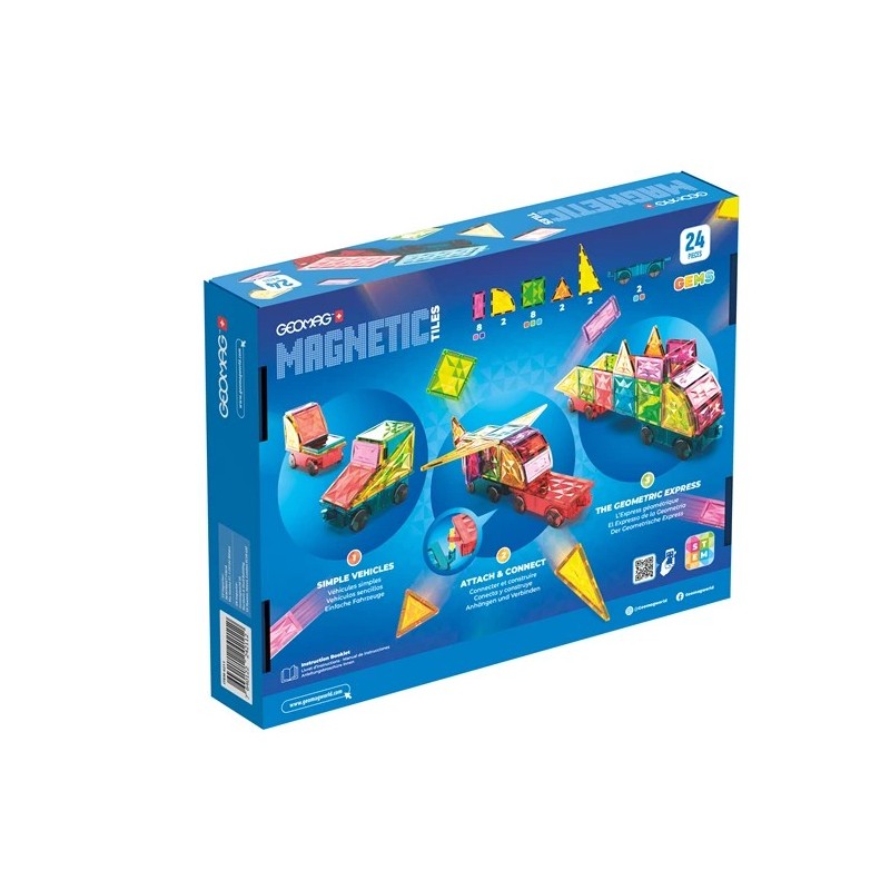 Geomag Magnetic Tiles Gems Véhicules 24 pièces 4211