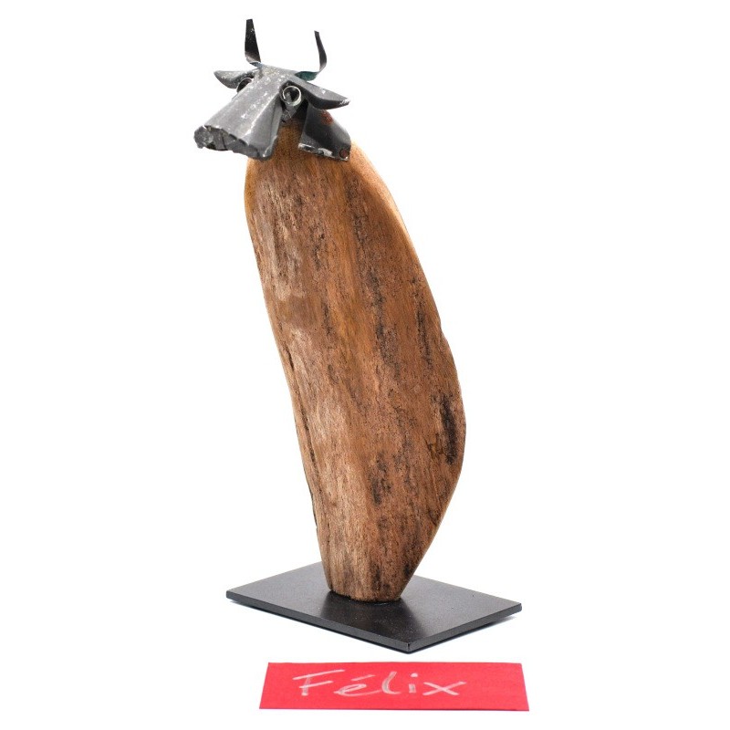 Vache en bois flotté Félix David Aigroz