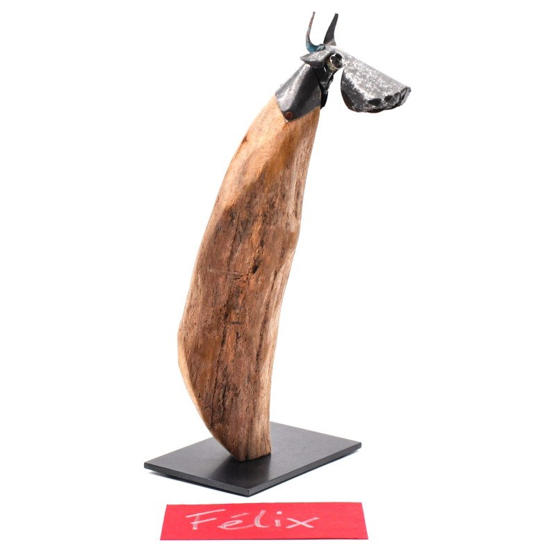 Vache en bois flotté Félix David Aigroz