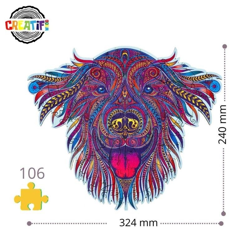 Puzzle en bois 106 pièces Le Chien Docile PC058 Creatif Wood