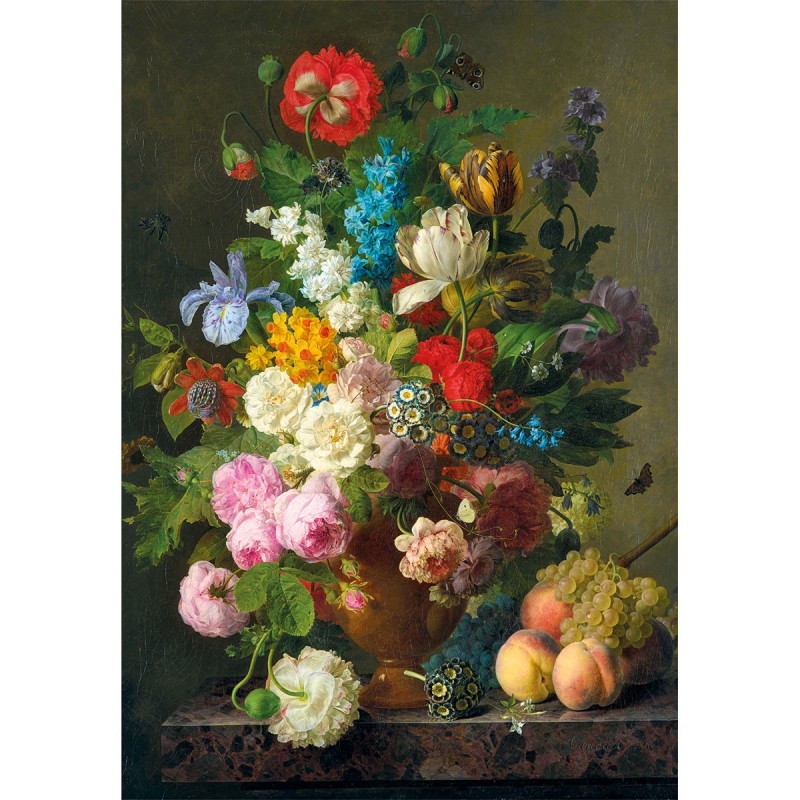 Puzzle 1000 pièces Bowl of Flowers Jan Frans Van Dael 37086 Clementoni