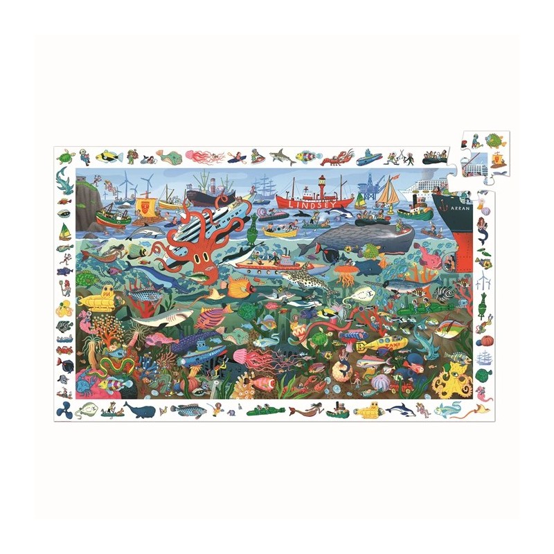 Puzzle 200 pièces observation Les Secrets de la Mer 07460 Djeco