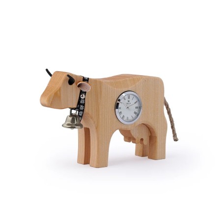 Vache en bois avec Montre dorée 9167 Trauffer