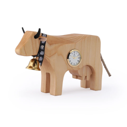 Vache en bois avec Montre dorée 9162 Trauffer
