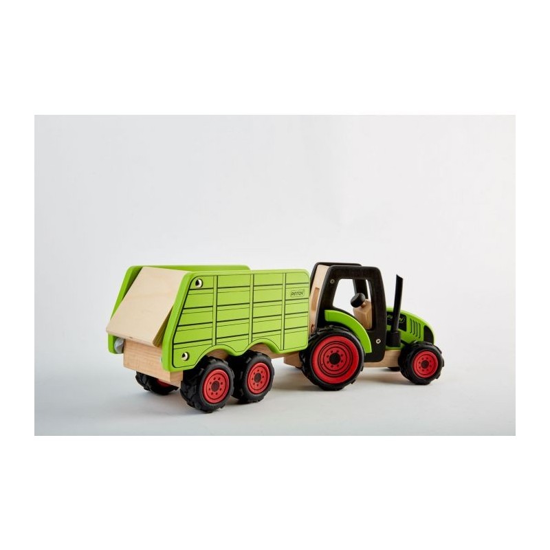 Tracteur en bois avec Remorque P3153 Pintoy